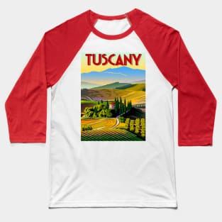 Vintage Travel Poster - Tuscany Baseball T-Shirt